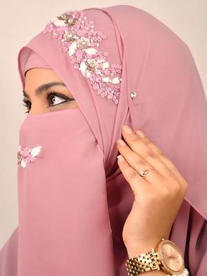 wrap my hijab lavender handwork party hijab 3