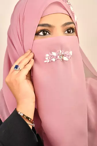 wrap my hijab lavender handwork party hijab