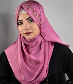 Pinkluxury bridal wedding wear hijab scarf   with handwork