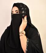 wrap my hijab black handcrafted sequin georgette hijab set