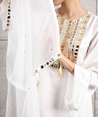 White satin organza kurta set 4