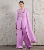 Lilac organza kurta set