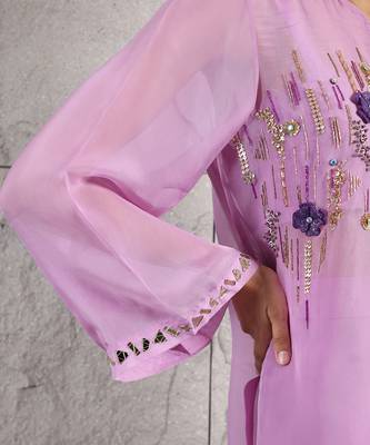 Lilac organza kurta set 4