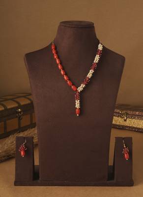 Crimson Dawn Beaded Necklace Set 5