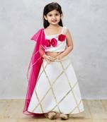 White ethereal elegance neoprene ghaghra choli