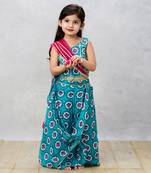 Floral print one shoulder lehenga choli