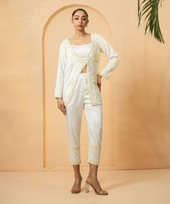 Ivory modal satin co-ord set 1