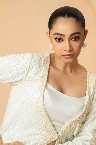 Ivory modal satin co-ord set