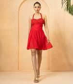 Red georgette dress