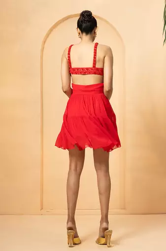 Red georgette dress