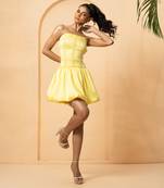Yellow modal satin dress