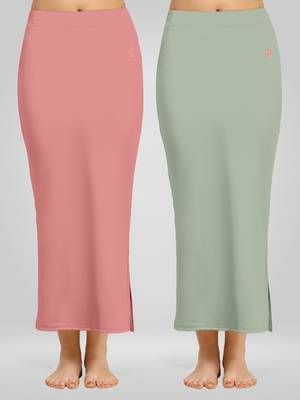 Trendmalls Plain Nylon Petticoat Skirts Saree Silhouette Shape Wear set of 2 pieces 1