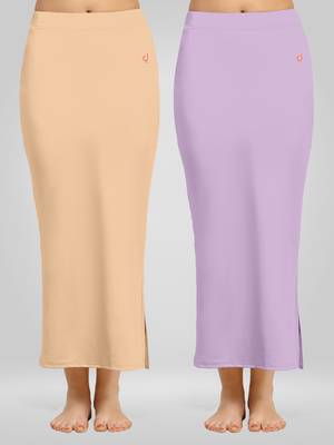 Trendmalls Solid Nylon Soft Petticoat Skirts for Women Saree Shape Wear 2 Piece 1