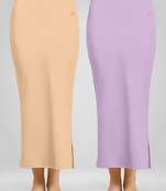 Solid Nylon Soft Petticoat Skirts for Women Saree Shape Wear 2 Piece