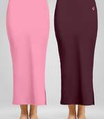 Solid Nylon Soft Petticoat Skirts for Women Saree Shape Wear 2 Piece