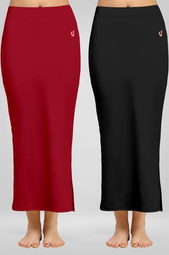 Solid Nylon Soft Petticoat Skirts for Women Saree Shape Wear 2 Piece