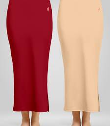 Solid Nylon Soft Petticoat Skirts for Women Saree Shape Wear 2 Piece