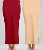 Solid Nylon Soft Petticoat Skirts for Women Saree Shape Wear 2 Piece