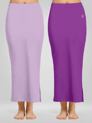 Trendmalls Solid Nylon Soft Petticoat Skirts for Women Saree Shape Wear 2 Piece 1