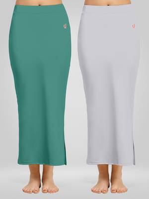 Trendmalls Solid Nylon Soft Petticoat Skirts for Women Saree Shape Wear 2 Piece 1