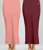 Solid Nylon Soft Petticoat Skirts for Women Saree Shape Wear 2 Piece