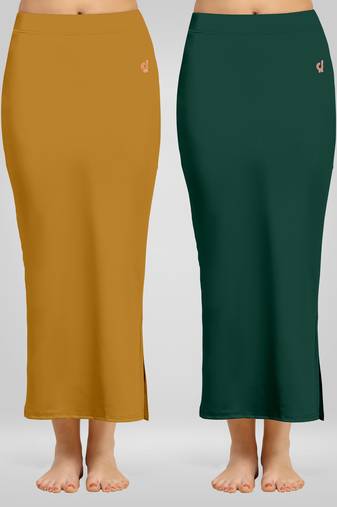 Solid Nylon Soft Petticoat Skirts for Women Saree Shape Wear 2 Piece