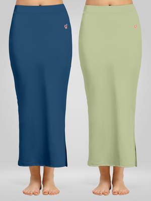 Trendmalls Plain Nylon Petticoat Skirts Saree Silhouette Shape Wear set of 2 pieces 1