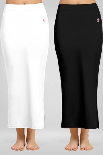 Solid Nylon Soft Petticoat Skirts for Women Saree Shape Wear 2 Piece