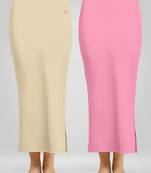 Solid Nylon Soft Petticoat Skirts for Women Saree Shape Wear 2 Piece