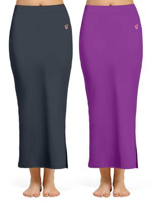 Trendmalls Solid Nylon Soft Petticoat Skirts for Women Saree Shape Wear 2 Piece 1