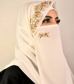 Red luxury bridal wedding wear hijab scarf   with handwork