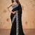 Trendmalls  Satin Embroidery swarovski work Cap Saree with Unstitched Blouse Piece