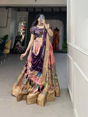 Peach and Purple Festive Lehenga Choli for Women 1