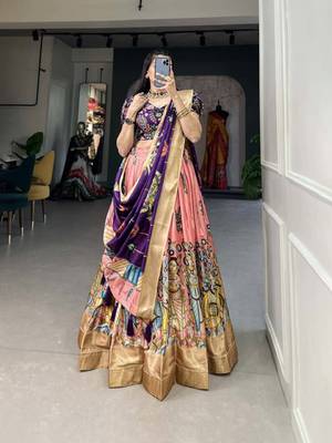 Peach and Purple Festive Lehenga Choli for Women 2