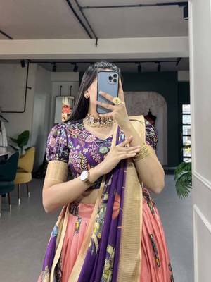 Peach and Purple Festive Lehenga Choli for Women 3