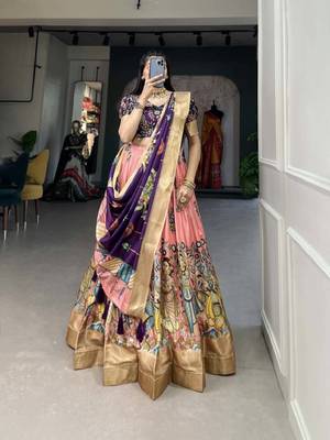 Peach and Purple Festive Lehenga Choli for Women 4