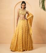 Golden Modal satin Lehenga