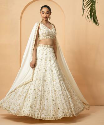 Ivory Modal satin Lehenga 2