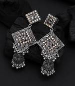 Silver color oxidised earrings