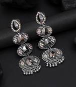 Silver color oxidised earrings