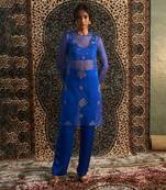 Blue organza co-ord set