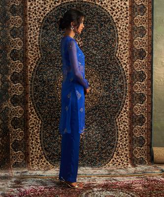 Blue organza co-ord set 4