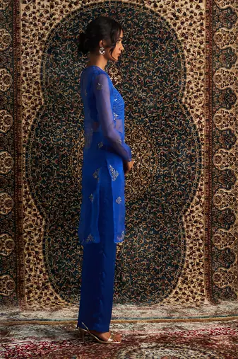 Blue organza co-ord set