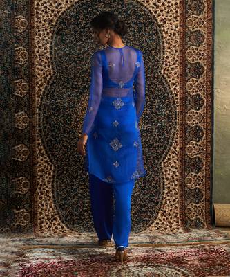 Blue organza co-ord set 5