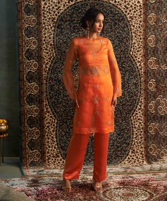 Saffron organza co-ord set 1
