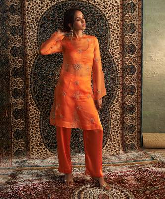 Saffron organza co-ord set 2