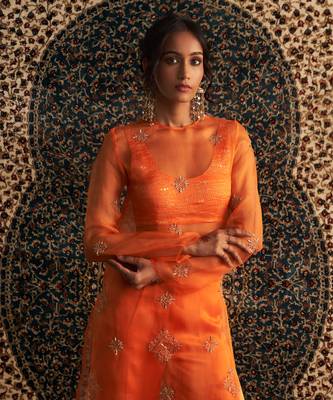 Saffron organza co-ord set 3