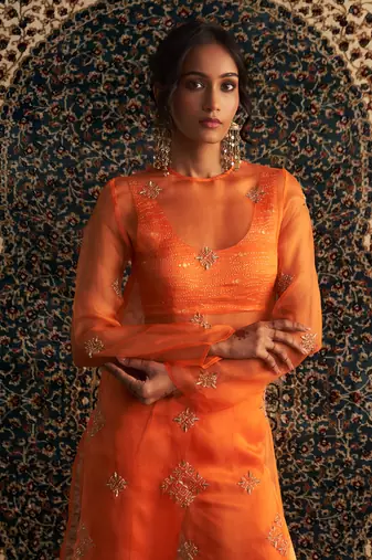 Saffron organza co-ord set