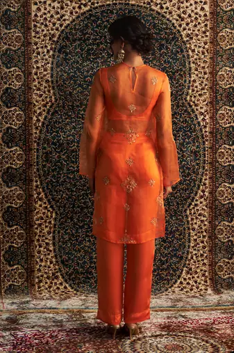Saffron organza co-ord set