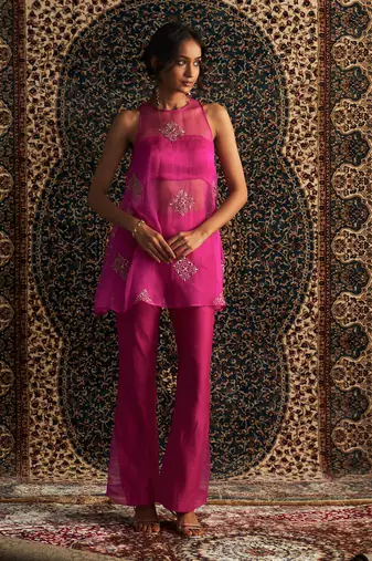 Rani pink organza co-ord set